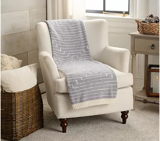 Barefoot Dreams CozyChic Diamond Stripe 45x60 Blanket - QVC.com | QVC