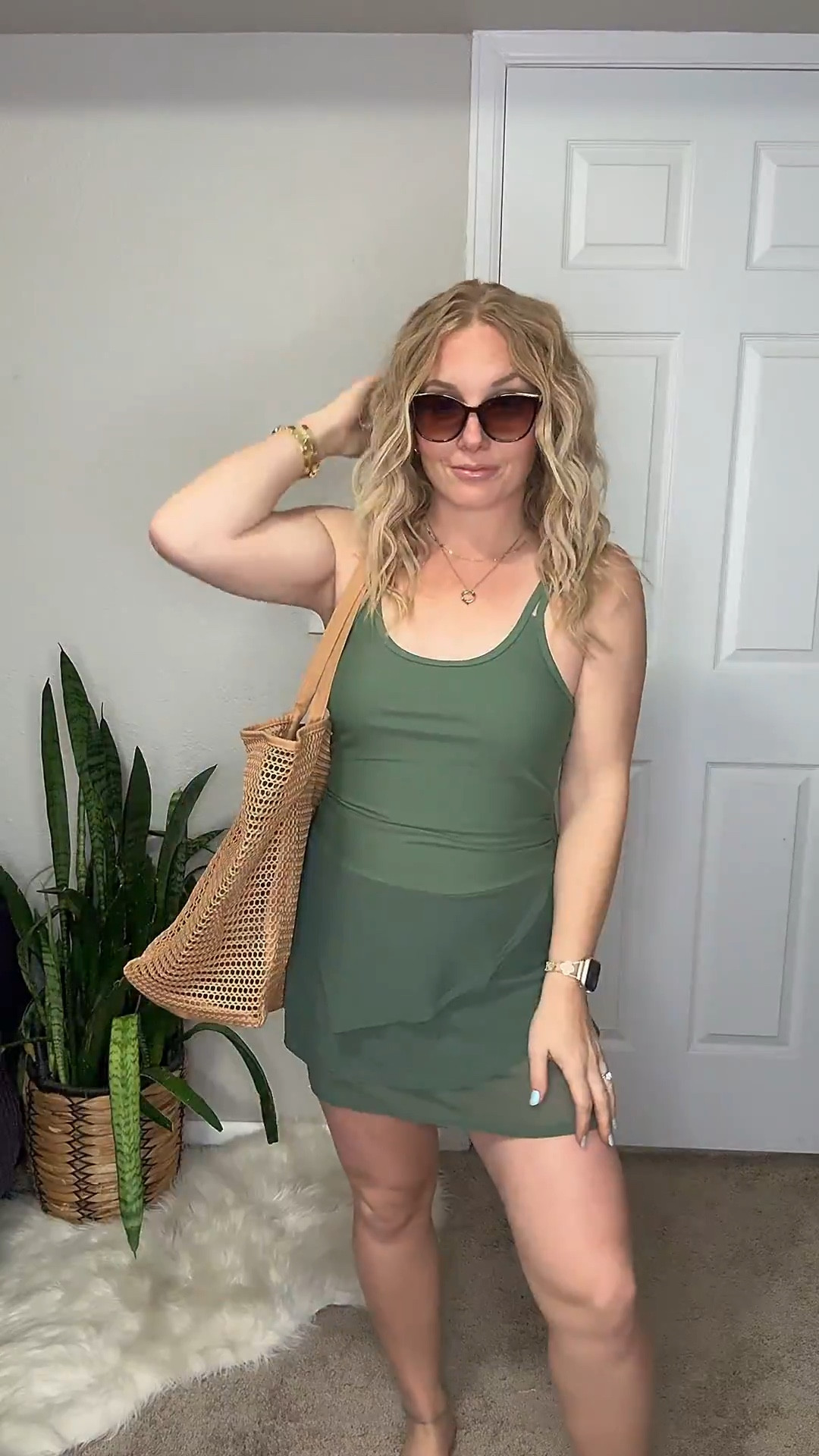 Mom friendly swimdress for the summer months, fits tts, full coverage, perfect for chasing your kids around at the pool or beach






vacation outfits, tropical outfits, beach outfits, beach clothes, resort wear 2026, summer outfits, beach vacation outfit, amazon swimwear, midsize swimwear, amazon swimsuit, swim dress 

#LTKTravel #LTKSwim #LTKmomlife