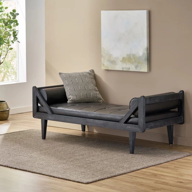 Daucourt Faux Leather Chaise Lounge | Wayfair North America