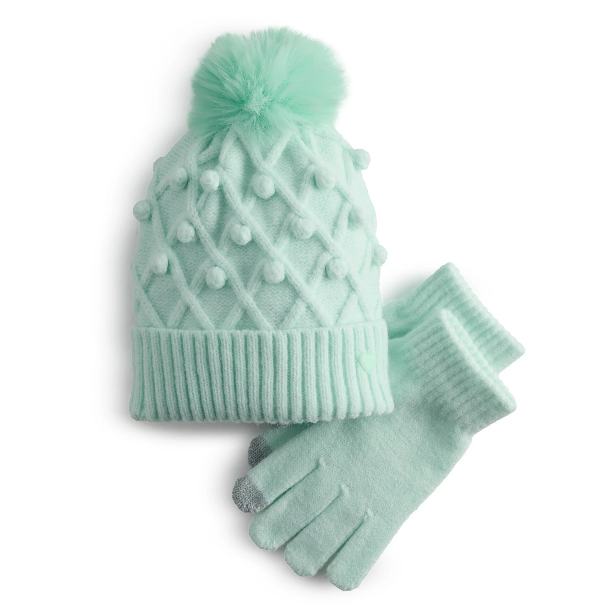 Girls madden girl Pom Beanie & Gloves Set | Kohl's