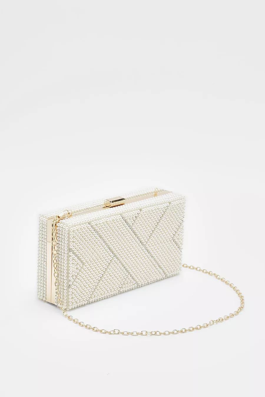 Premium Pearl And Diamante Box Clutch Bag | Boohoo.com (UK & IE)