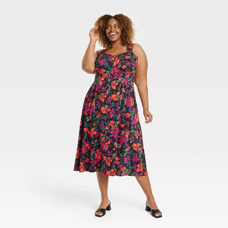 Women's Button-Front Midi Dress - Ava & Viv™ | Target