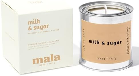 MALA Milk & Sugar Cinnamon & Vanilla Candle for Home – Foodie/Gourmand – Vegan Soy Aromathera... | Amazon (US)