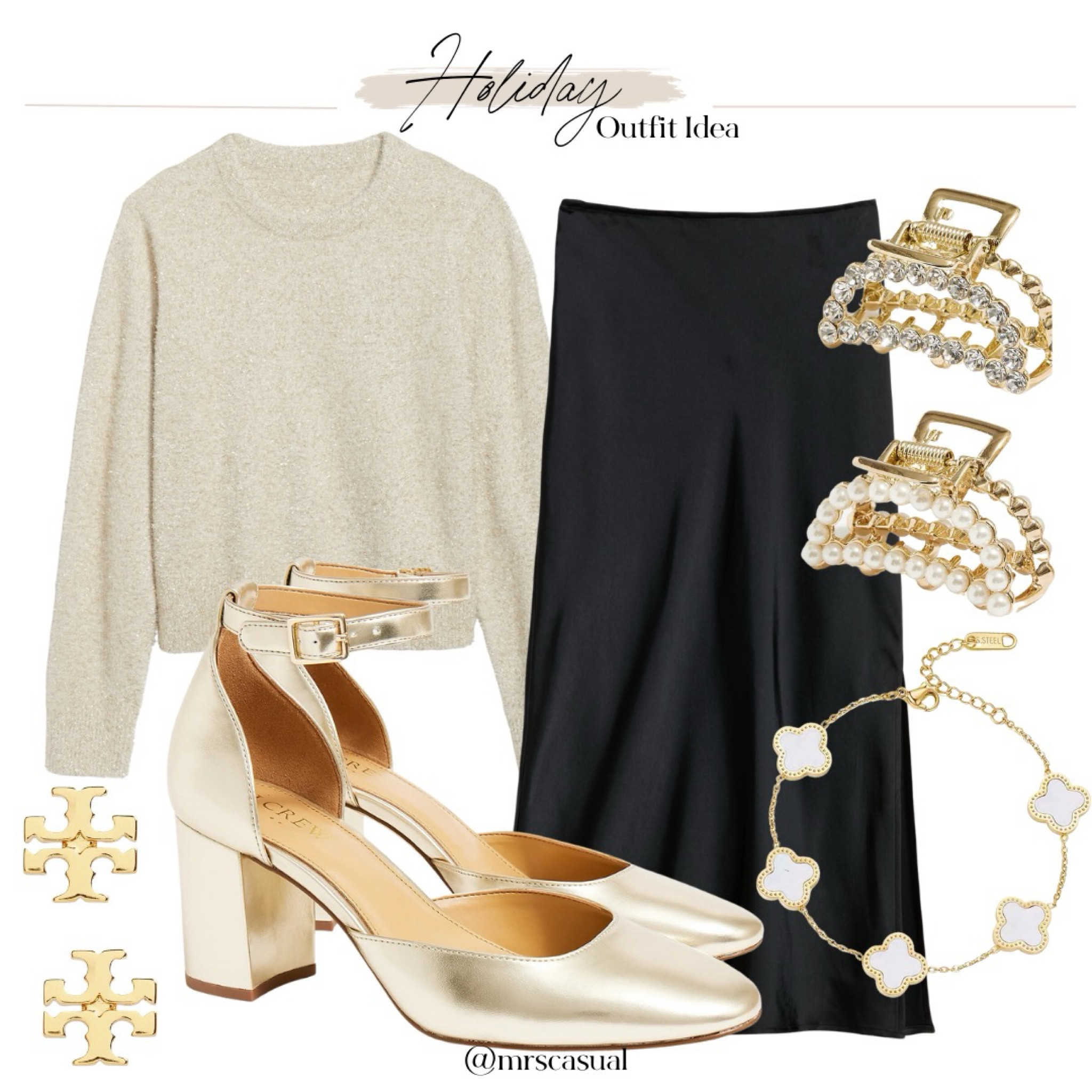 Silk midi skirt holiday outfit idea 

#LTKHoliday #LTKSeasonal #LTKfindsunder50