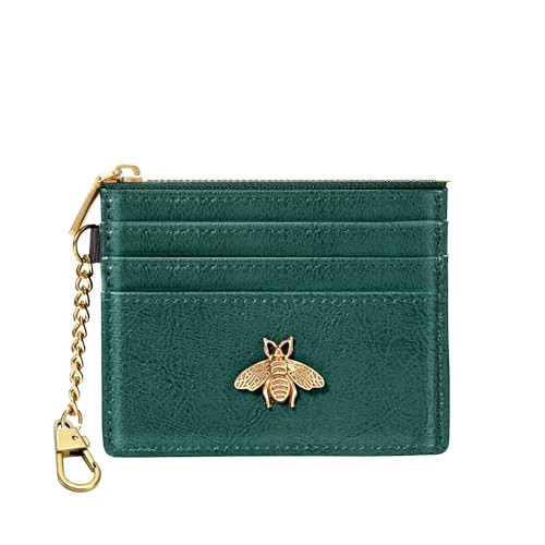SEAVILIA Card Holder Keychain Wallet for Women with ID Window RFID Coin Purse Bee Gifts Slim Minimalist Small Wallet | Amazon (US)