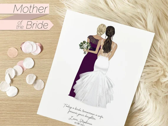 Mother of the Bride Drawing Wedding Next Day Gift | Etsy | Etsy (US)