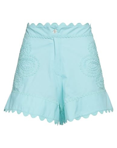 Juliet Dunn London Woman Shorts & Bermuda Shorts Turquoise Size 0 Cotton | YOOX (US)