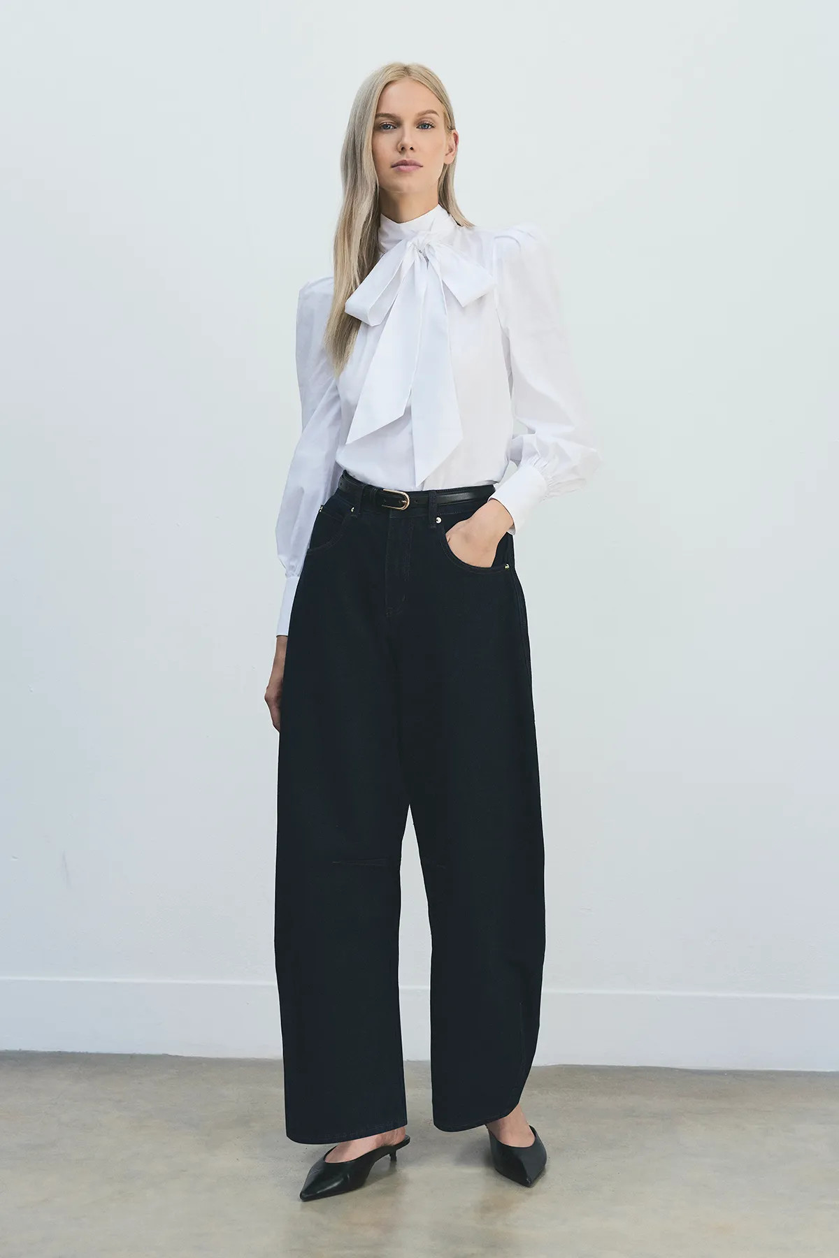 Indigo Forever Denim Barrel Leg Jeans | Karen Millen | Karen Millen