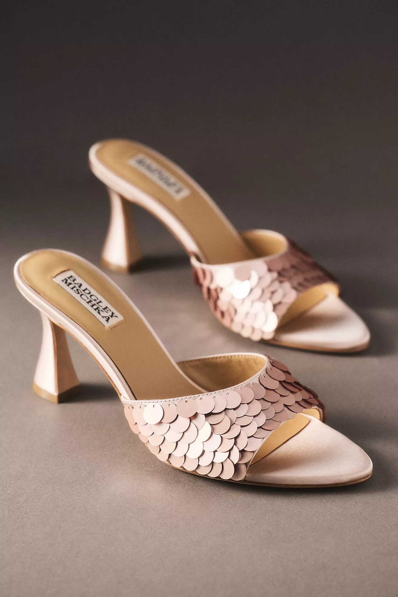 Badgley Mischka Winika Sequin Heeled Mule Sandals | Anthropologie (US)
