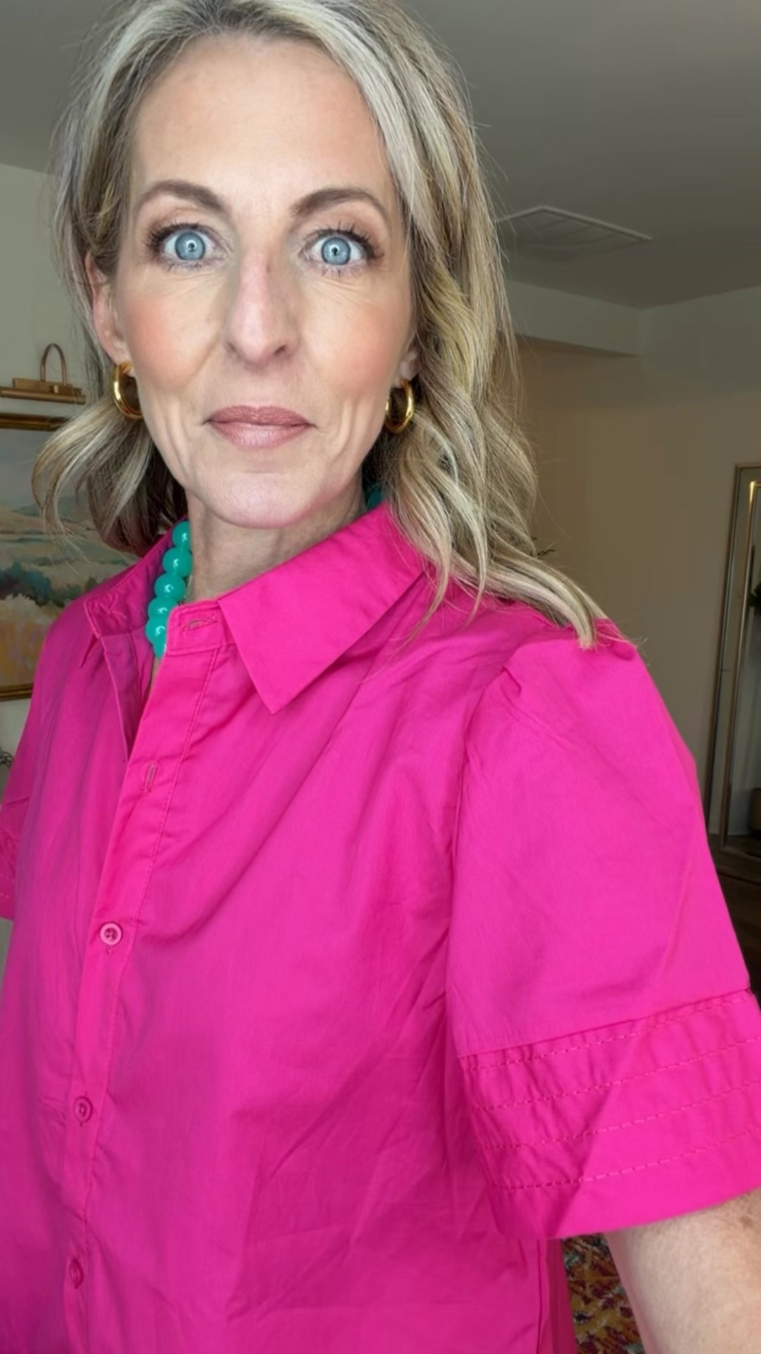 Amazon women a short sleeve button-down, mini shirt dress perfect for teaching or a casual day with friends comes in seven color options … wearing a size small

Spring style, Amazon, spring dress