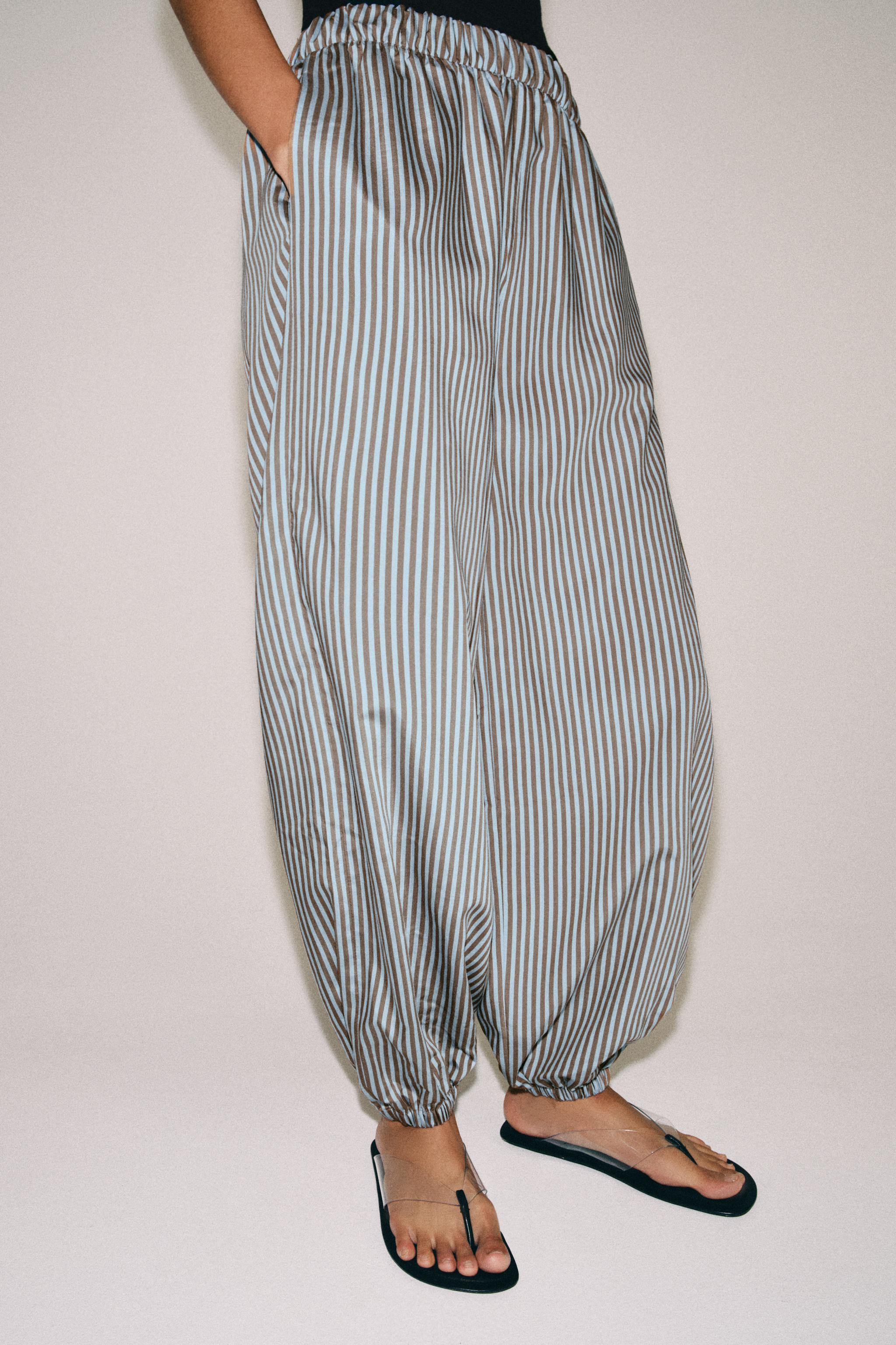 ZW COLLECTION STRIPED SAROUEL TROUSERS | Zara US
