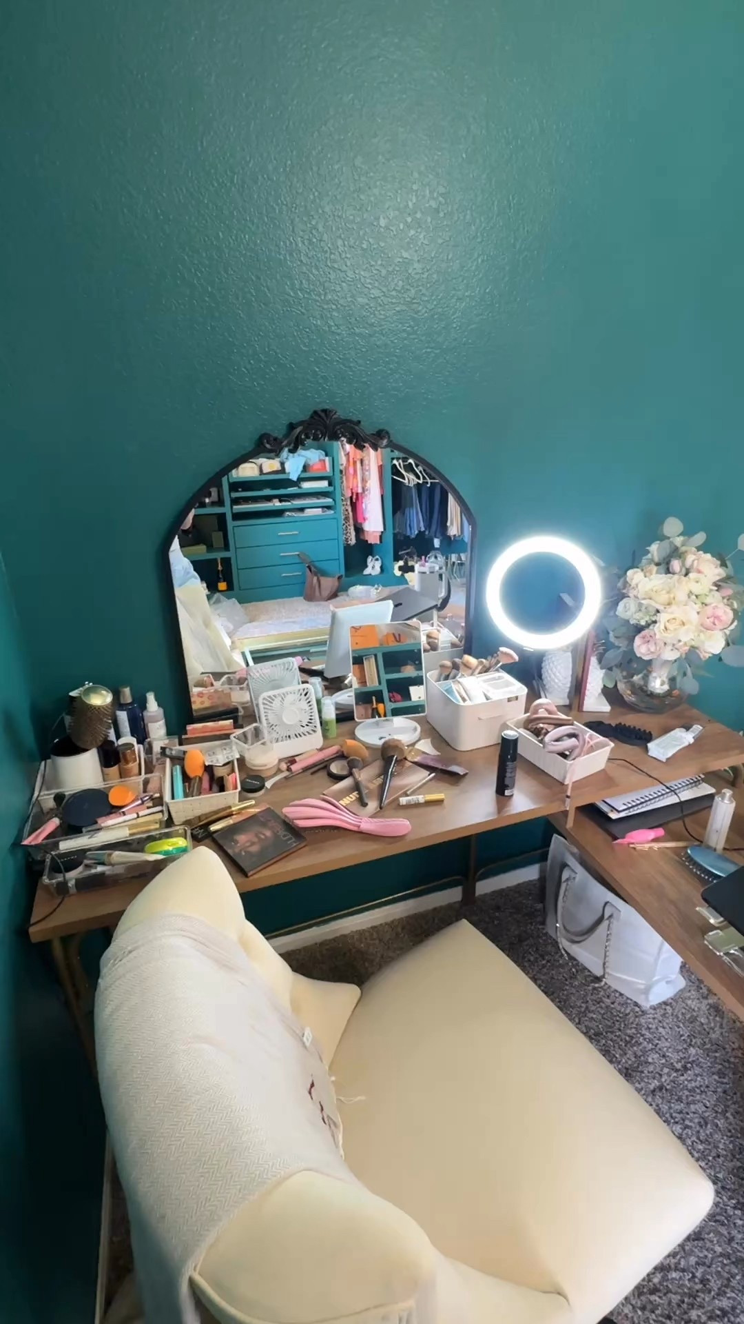 Makeup vanity and makeup organizer! Linked! 

#LTKBeauty #LTKHome