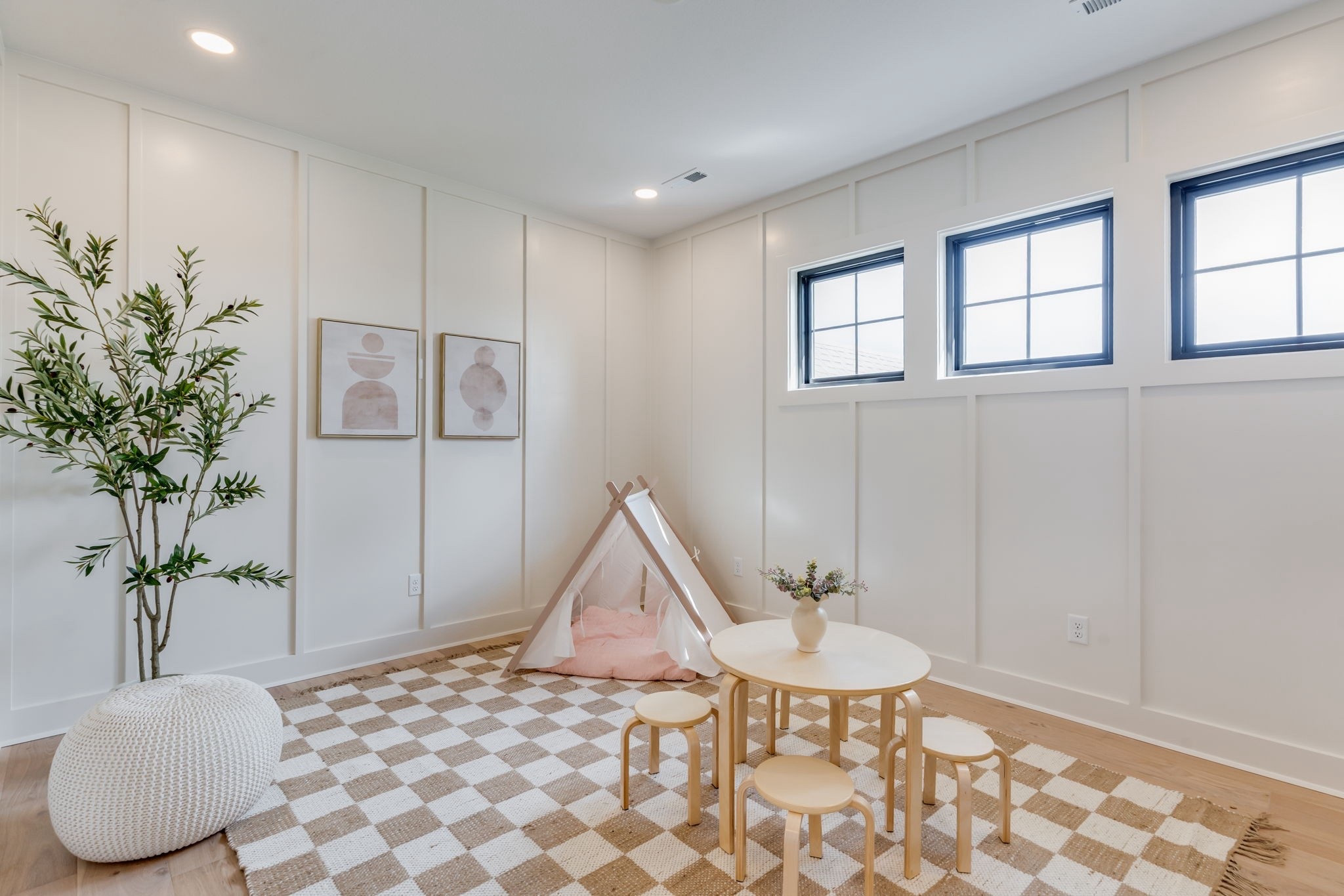 Neutral playroom goals. ✨
This cozy space is styled with a kids play tent, mini table + stools set, and a woven checkerboard rug that ties everything together. A soft knit pouf, simple wall art, and a touch of greenery keep it fresh, modern, and inviting. Perfect for creating a stylish, functional playroom that grows with your kids while keeping your home elevated and cohesive.

#LTKhome #LTKkids #LTKhomedecor #playroomdecor #playroomstyle #kidsroomideas #kidsroomdecor #neutralplayroom #playtent #minitableandchairs #wovenrug #checkerboardrug #knitpouf #wallartdecor #modernplayroom #homestyling #styledspaces #familyhome #neutralhomedecor #kidfriendlydecor #LTKhomeinspo

#LTKKids #LTKHome #LTKBaby