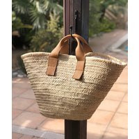 Woven Raffia Tote - Straw Bag Leather Large Top Handles | Etsy (US)