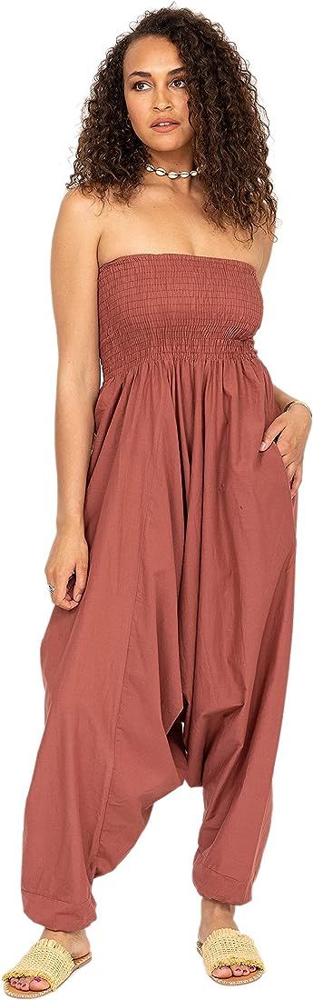 likemary Harem Jumpsuits for Women & Cotton Harem Pants - Maxi Womens Romper - Strapless Jumpsuit... | Amazon (US)