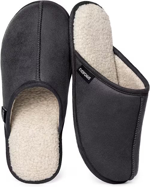 EverFoams Men's Suede Memory Foam House Indoor Slippers with Sherpa Lining | Amazon (CA)
