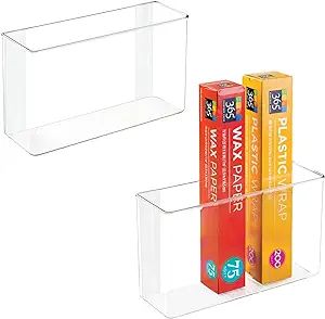mDesign Plastic Adhesive Mount Storage Organizer Container for Kitchen or Pantry Wall Organizatio... | Amazon (US)