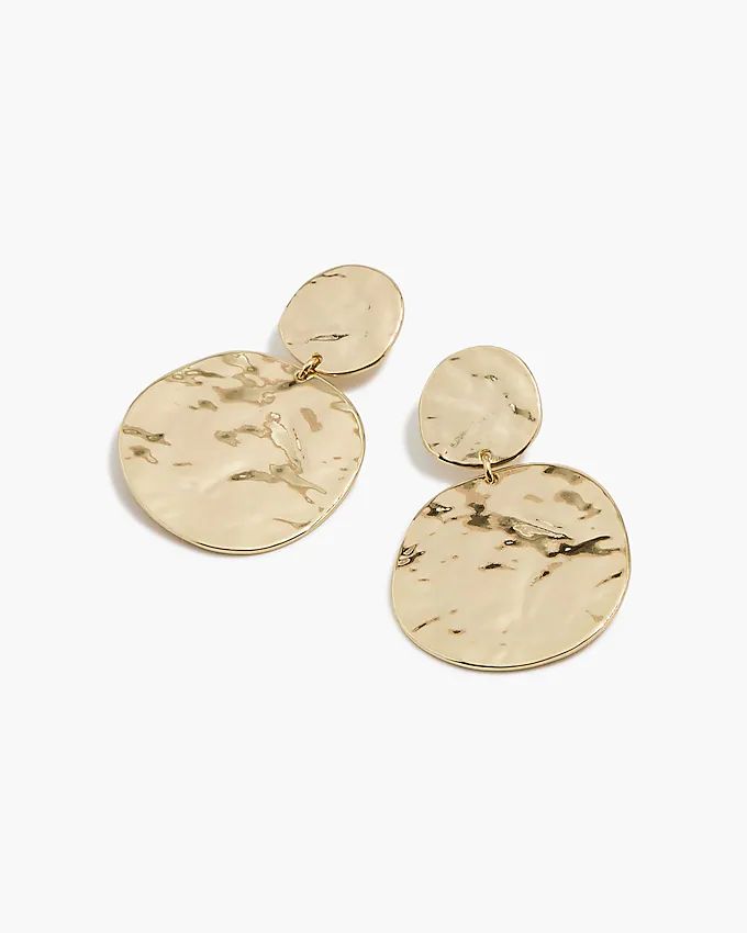Gold hammered statement earrings | J.Crew Factory