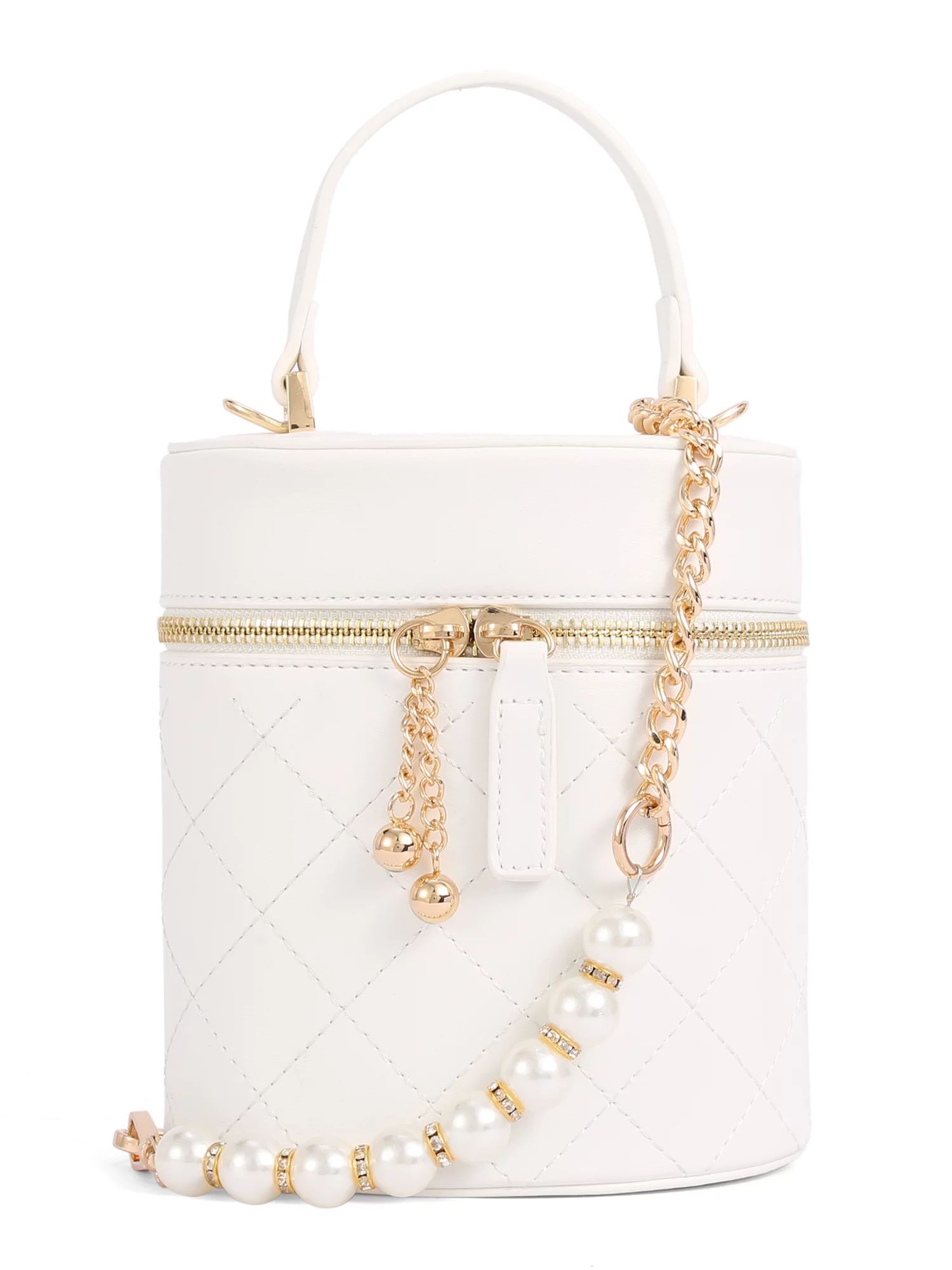 BeCool Women's Cylinder Top Handle Crossbody Bag White - Walmart.com | Walmart (US)