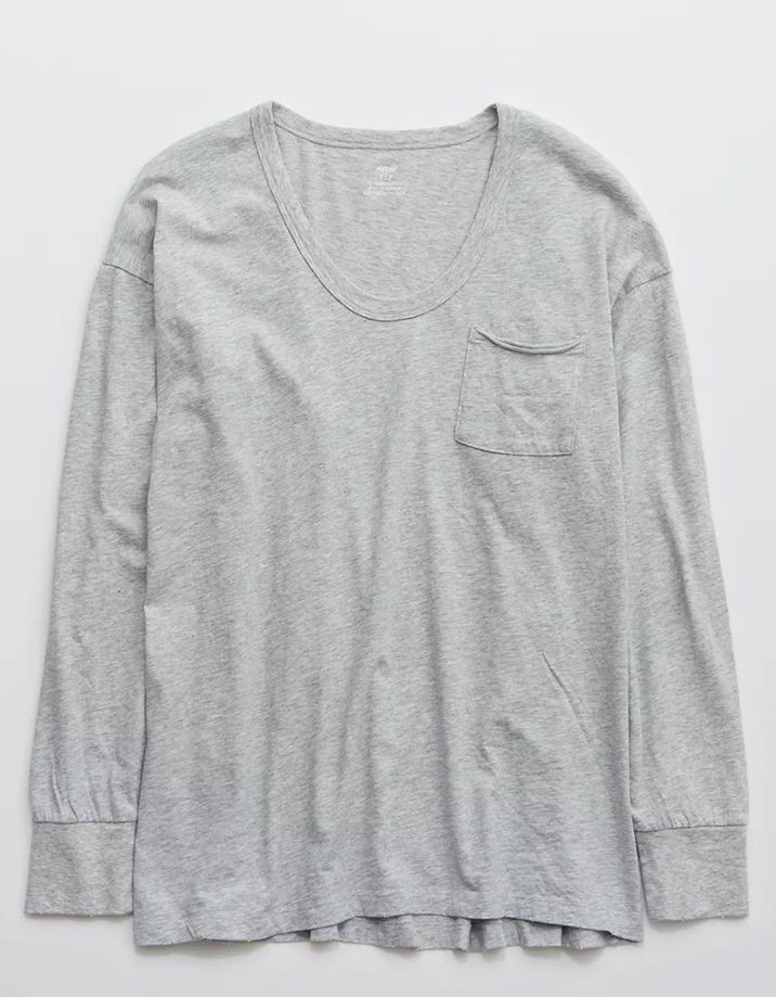 Aerie Oversized Long Sleeve Voop T-Shirt | American Eagle Outfitters (US & CA)