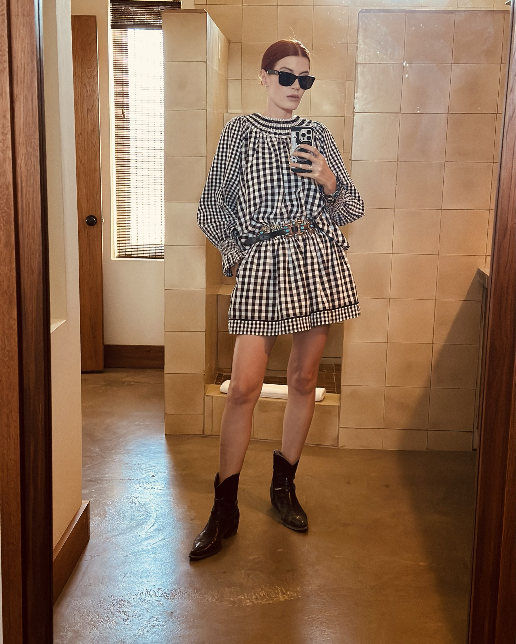 Made it to our executive offsite in Big Bend - I pulled out this check set again and added some western flare. It was 100 degrees today and this set is so lightweight and airy, a must-add for summer.

Swipe to see what we gifted the team🤠 We had these custom made at a local saddlery shop, but you can find several shops on Etsy who can do this.

#LTKGiftGuide #LTKTravel #LTKWorkwear