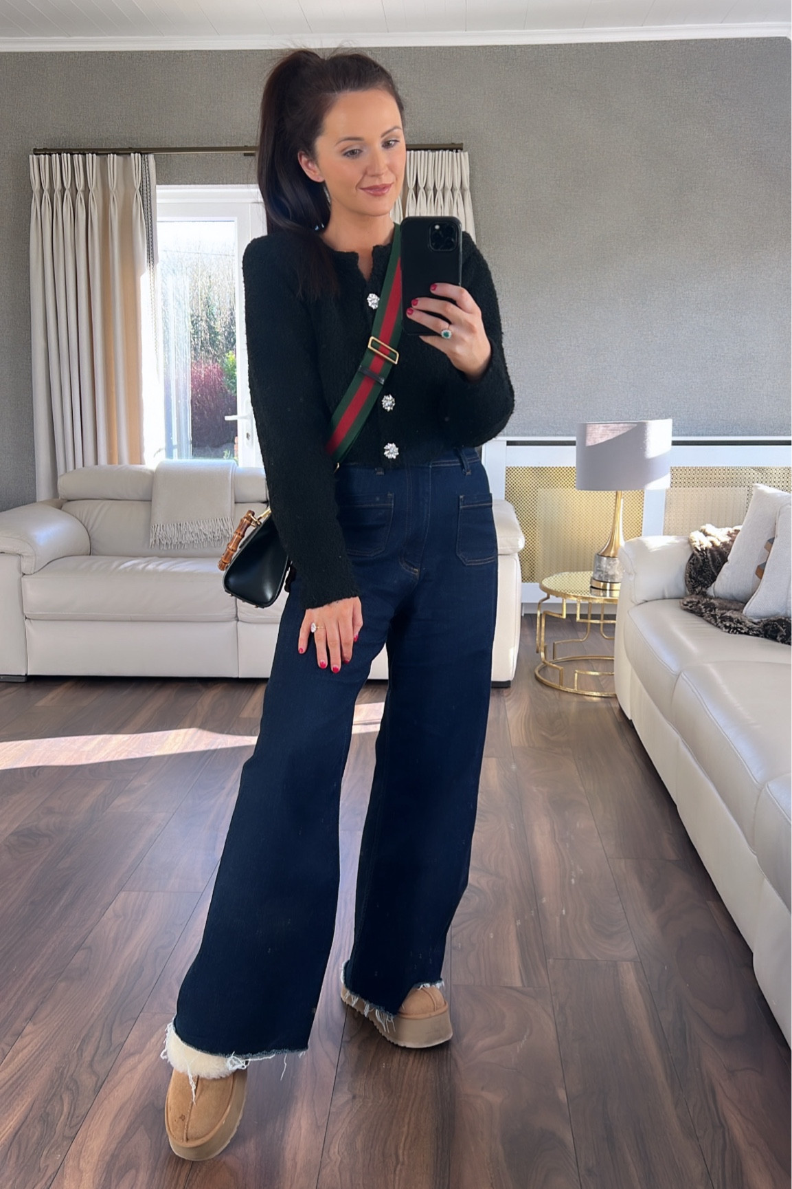 Working from home 🤍🖤🤍
Wearing:
▪️Black knit: Karen Millen (Linked below - Use code JENNIFER20 for 20% off) 
▪️Jeans: Zara (Code: 9632/250/407) 
▪️Shoes: Ugg platform 
▪️Bag: Gucci Diana   
#Thursday #CasualStyle #Workwear #WFH #WorkingFromHome #GRWM #getreadywithme #fashion #FYP #FourYourPage #ootd #outfitoftheday #outfitinspiration #outfitofthedaychallenge #Wearingmywardrobe #30wears #Rewearingmyclothes #Gucci #GucciDiana #Zara #Zaraoutfits #Zarafashion 

#LTKitbag #LTKworkwear #LTKfindsunder100