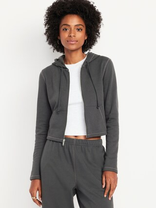 SoComfy Cropped Zip Hoodie Sweatshirt | Old Navy (US)