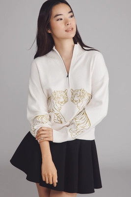 The Montana Mock-Neck Half-Zip Sweater by Maeve | Anthropologie (US)