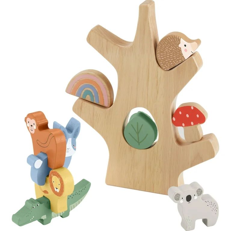 Fisher-Price Wooden Balance Tree Stacking Activity Toy, for Toddler Development Play, 10 Pieces | Walmart (US)