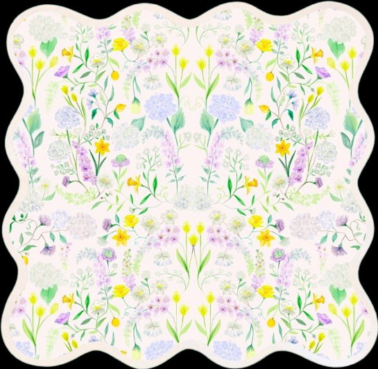 Square Scalloped Placemat | Hydrangea | Fenwick Fields, LLC