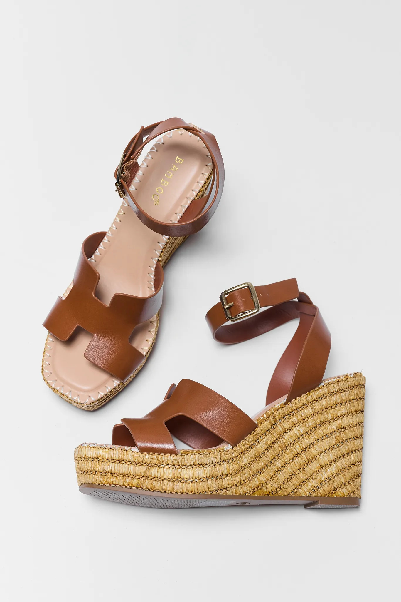 Madison Chestnut Faux Leather Wedges | Avara