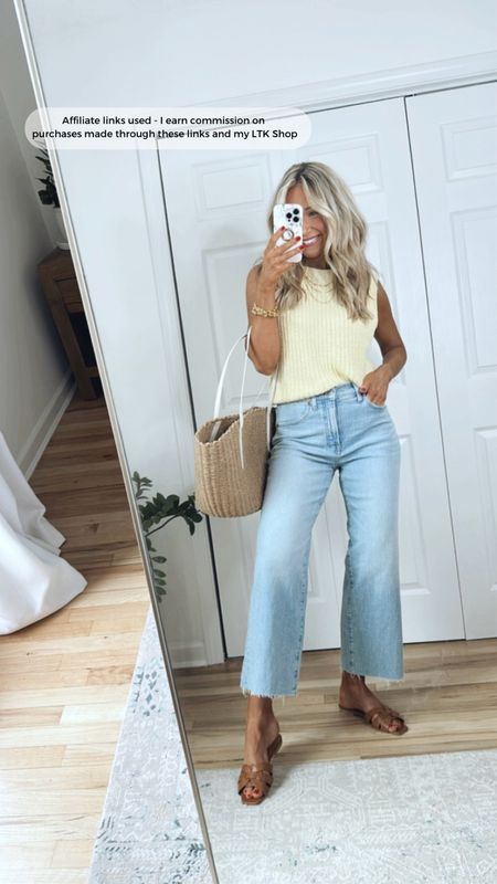 Casual summer outfit (*exact yellow top sold out now😭, linking alternatives below!)