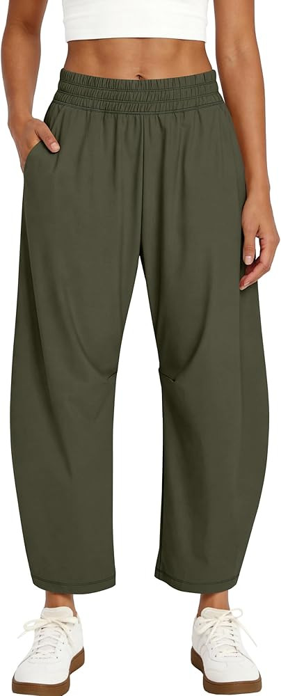 Caracilia Womens Barrel Wide Leg Hiking Pants High Waisted Baggy Summer Quick Dry Athletic Trouse... | Amazon (US)