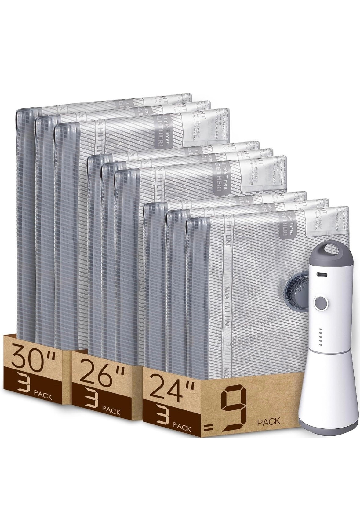 Vacuum Bags for Travel with Rechargeable air Pump, Carry-on Size Compression Packing Bags for Luggage and Suitcase, Space Saver for Clothes and Clothing 9 Combo Travel Size

#LTKTravel #LTKdayinmylife #LTKmomlife