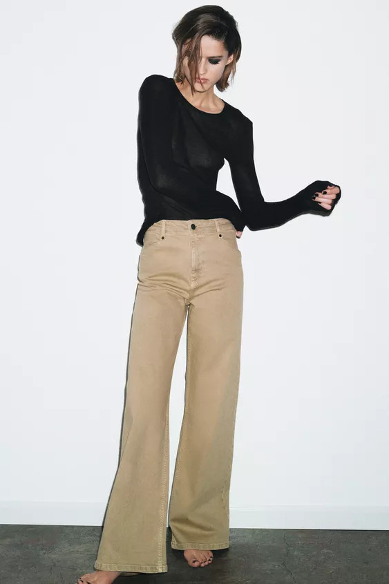 ZW COLLECTION HIGH-WAIST WIDE LEG JEANS | Zara US