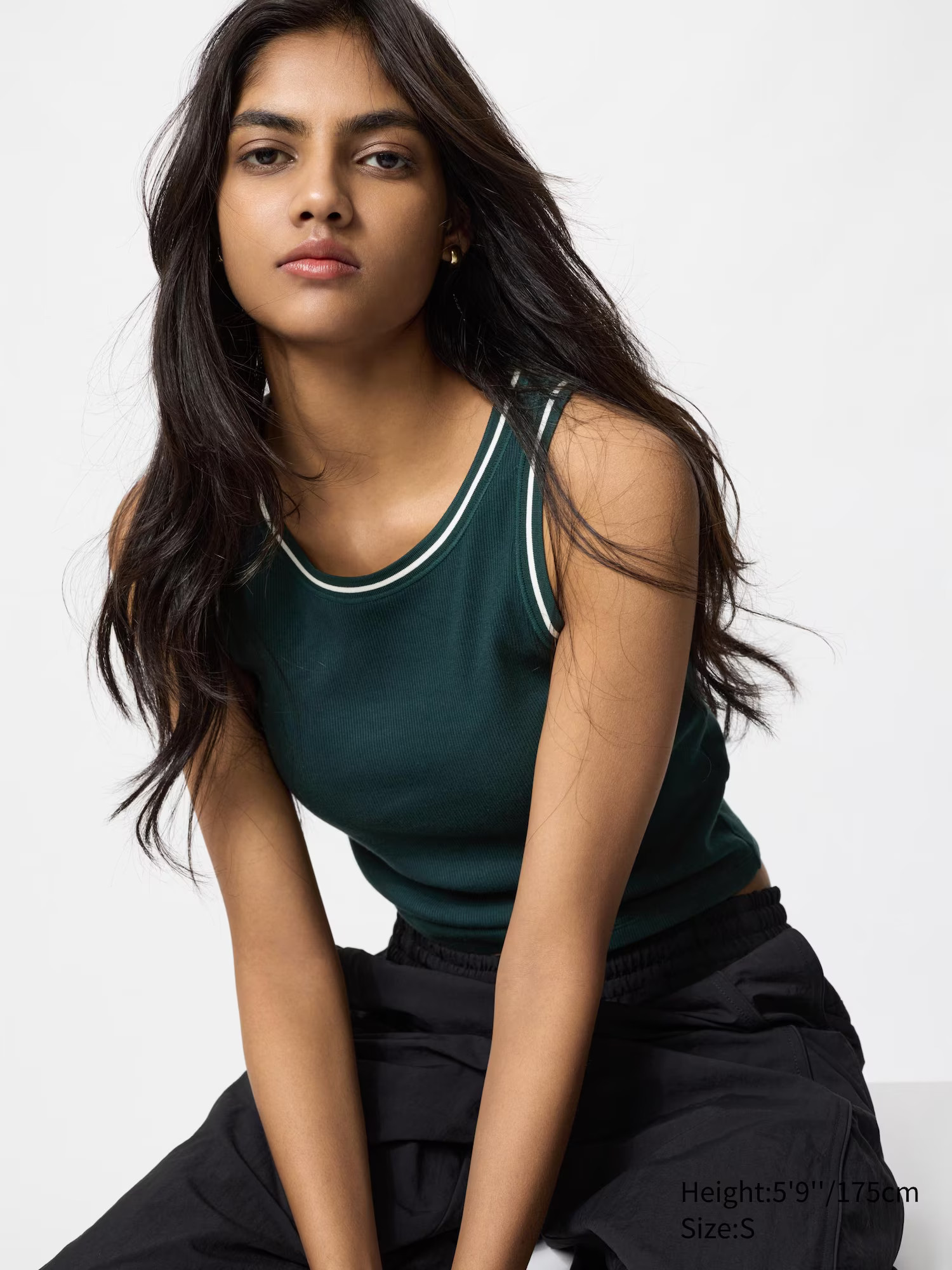 Ribbed Cropped Bra Top | Striped | UNIQLO (US)