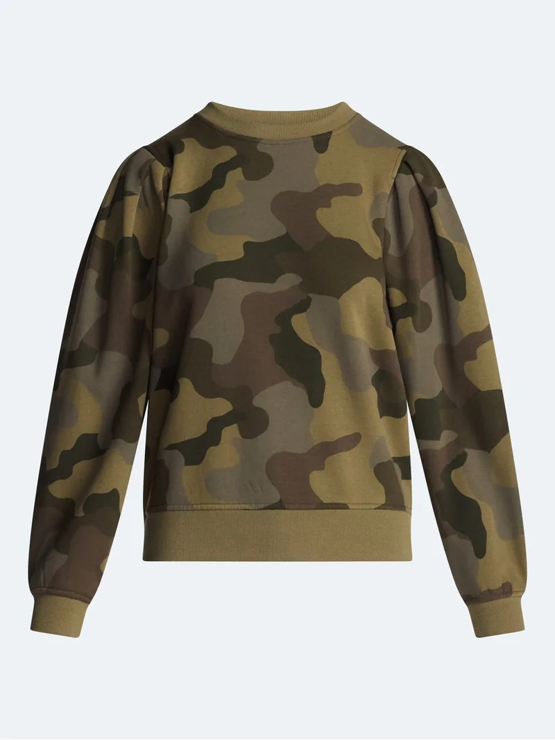 Scoop Women\u2019s and Women's Plus Pleat Shoulder Sweatshirt, Sizes XS-4X | Walmart (US)