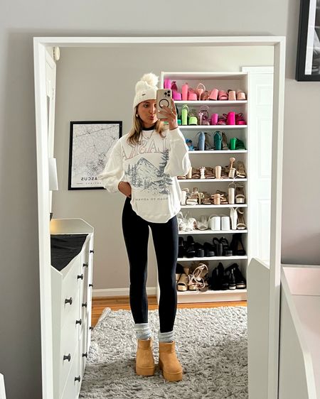 Easy casual winter outfit idea featuring Hollister new arrivals. 

Wearing the cutest graphic sweatshirt in a size XS paired with the best winter weather accessories on sale 

#LTKover40 #LTKSeasonal #LTKU