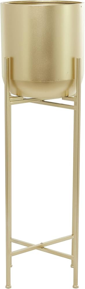 CosmoLiving by Cosmopolitan Metal Round Planter with Removable Stand, 13" x 13" x 41", Gold | Amazon (US)