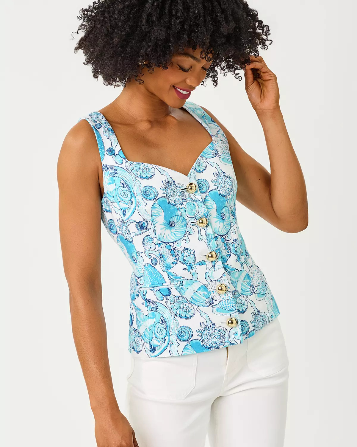 Hellar Linen Vest | Lilly Pulitzer
