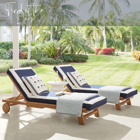 We are loving this outdoor lounge chaise as it channels the stylish Hamptons! Blue and white is a classic color combination that looks fantastic in any room, including your outdoor spaces!

#LTKhome #LTKFind #LTKSeasonal