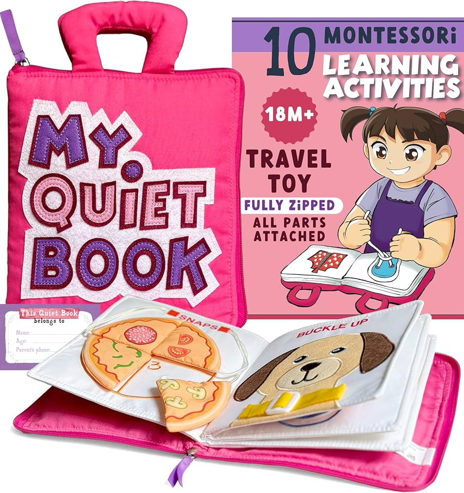 My Quiet Book - Toddler Travel Essential, Car Plane Activity Books, Montessori Busy Board Book, A... | Amazon (US)