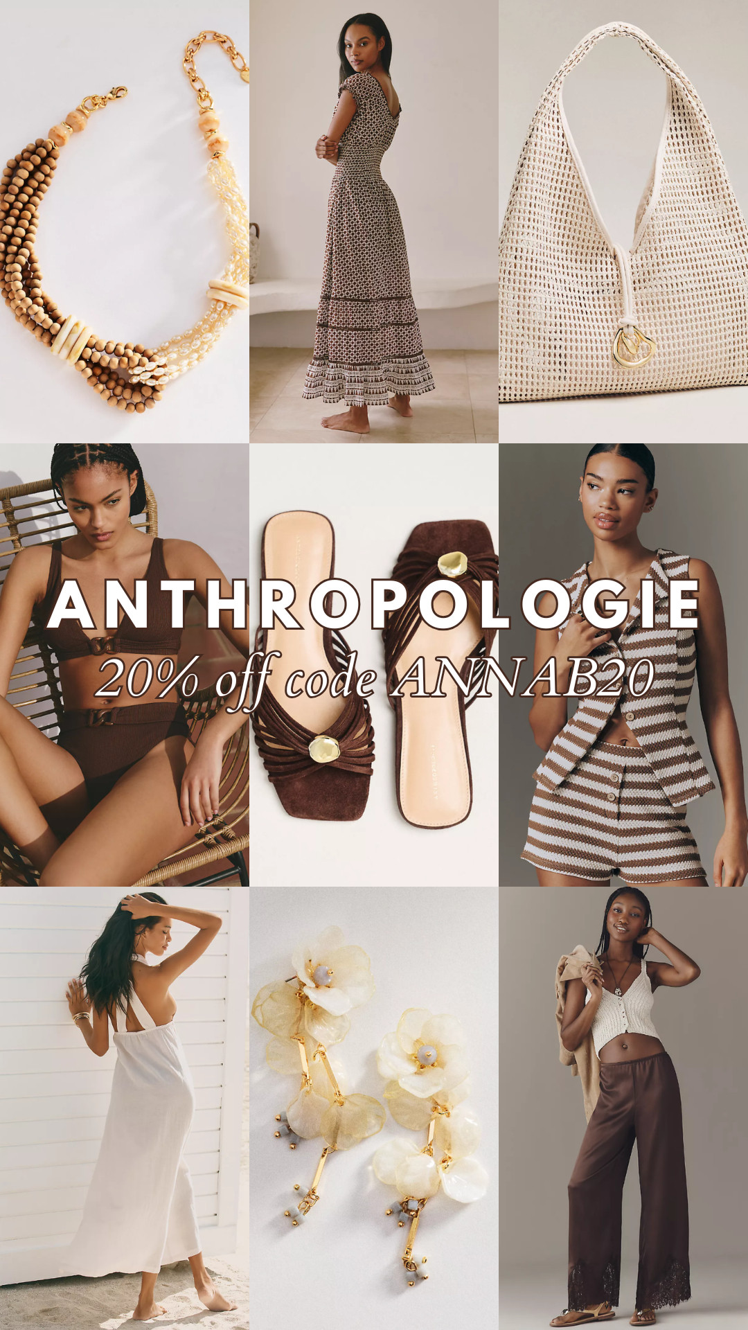 Anthropologie 20% Off a Regular-Price Purchase $100+ code ANNAB20. anthropologie sale, resort wear, summer fashion, beach vacation, neutral style, boho chic, vacation outfits, coastal fashion, feminine style, summer essentials 

 #LTKOver40 #LTKSaleAlert