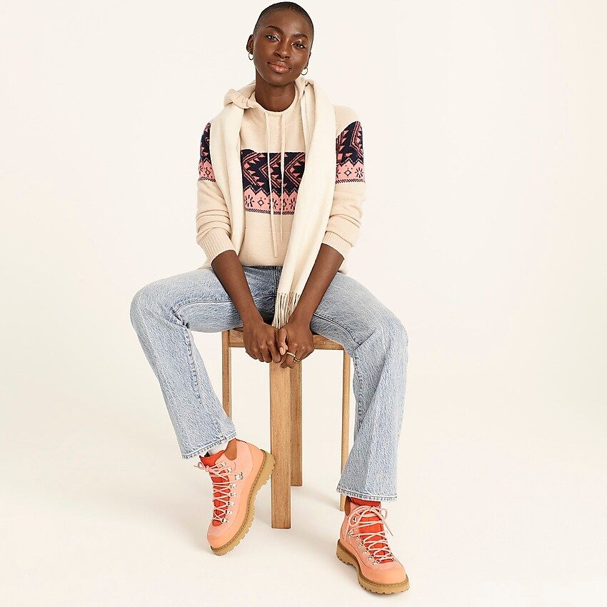 Cashmere relaxed hoodie in Fair Isle | J.Crew US