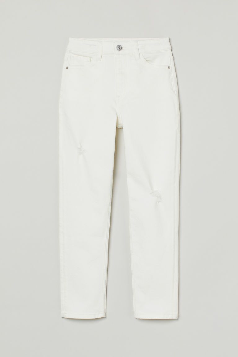 H & M - Relaxed Fit High Jeans - White | H&M (US + CA)