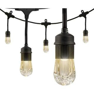 18 Bulb 36 ft. Outdoor/Indoor LED String Lights, Acrylic Edison Bulbs | The Home Depot