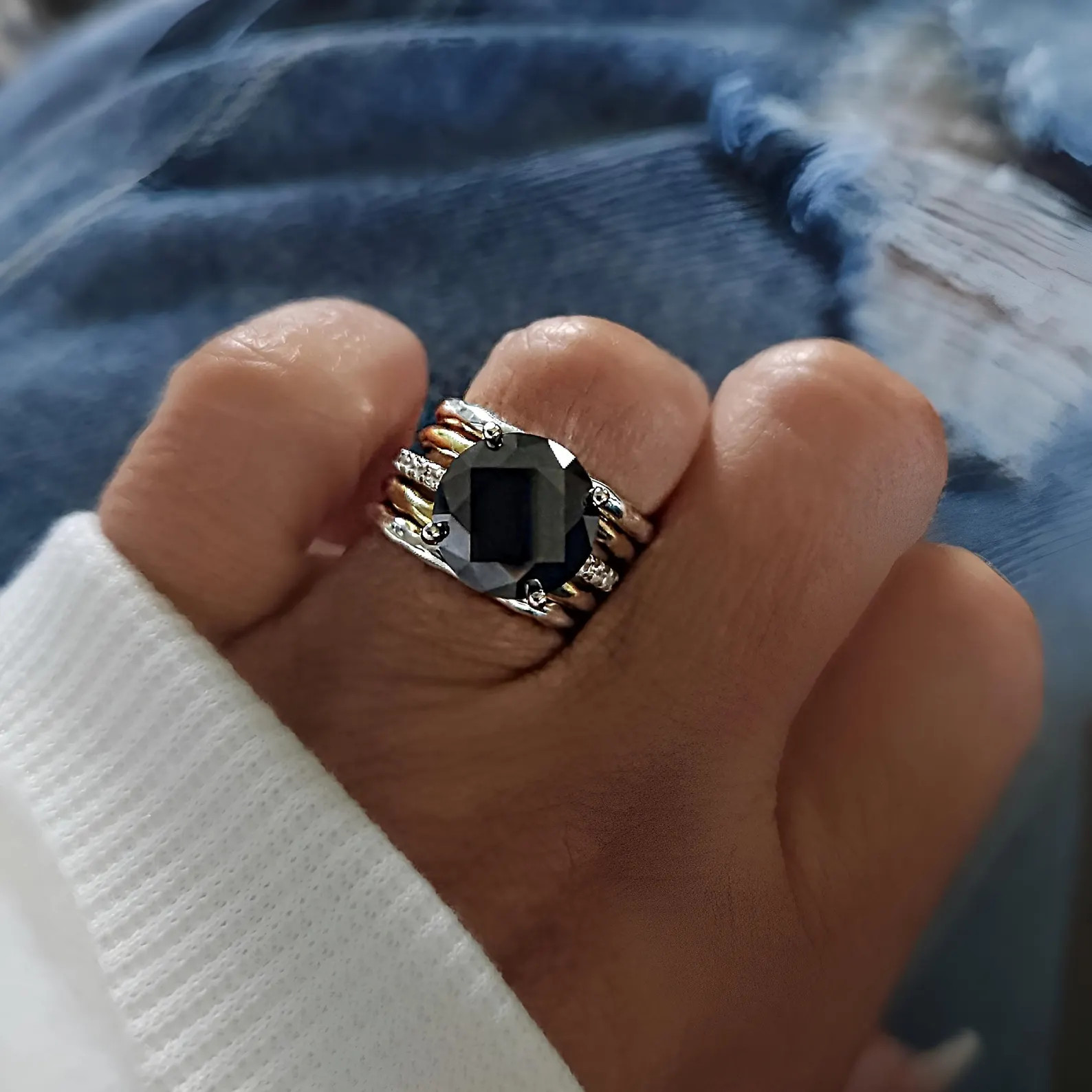 5 Carat Black Moissanite Ring | Etsy (Global)