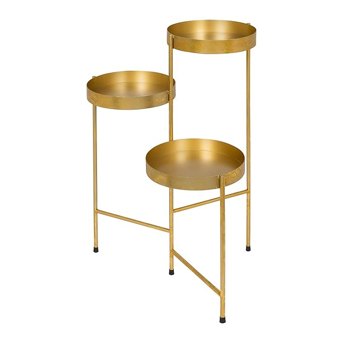 Kate and Laurel Finn Tri-Level Metal Plant Stand, Gold | Amazon (US)