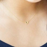 Tiny Gold Butterfly Necklace Gift For Her Bridesmaid Flower Girl Dainty Minimal Wings Cute Idea | Etsy (US)