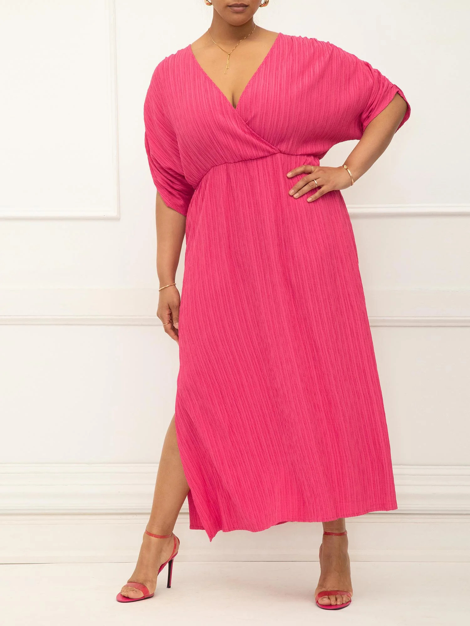 ELOQUII Elements Women's Plus Dolman Sleeve Maxi Dress | Walmart (US)